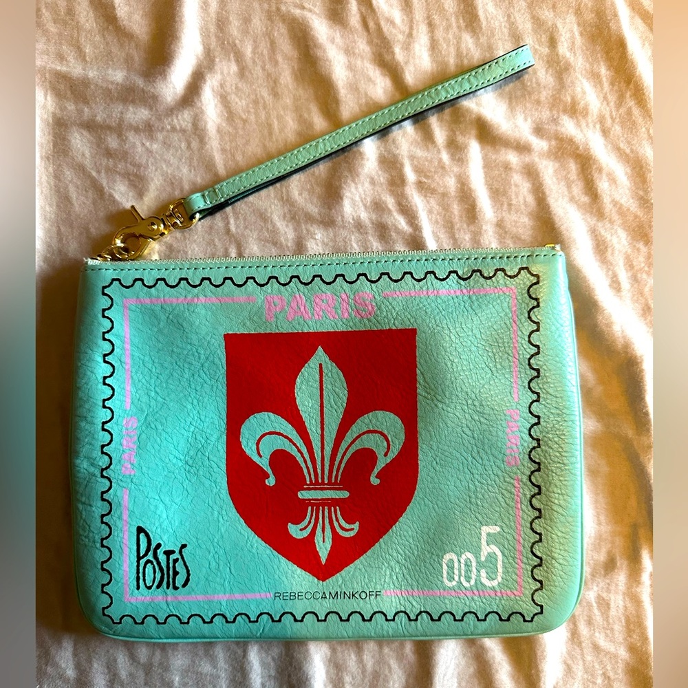 Rebecca Minkoff French Stamp Wristlet in Mint